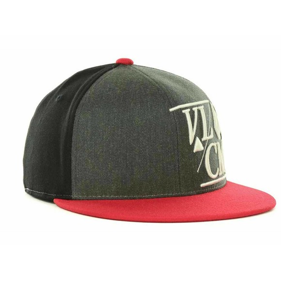 Volcom Men's Modern 210 FlexFit Stretch Wool Hat Cap in Small/Medium Black/Red - Picture 3 of 5